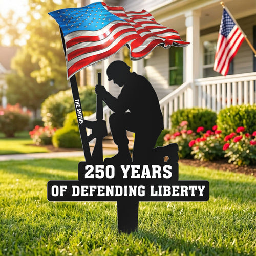 250 Years Of Defending Liberty - Personalized Metal Garden Stake