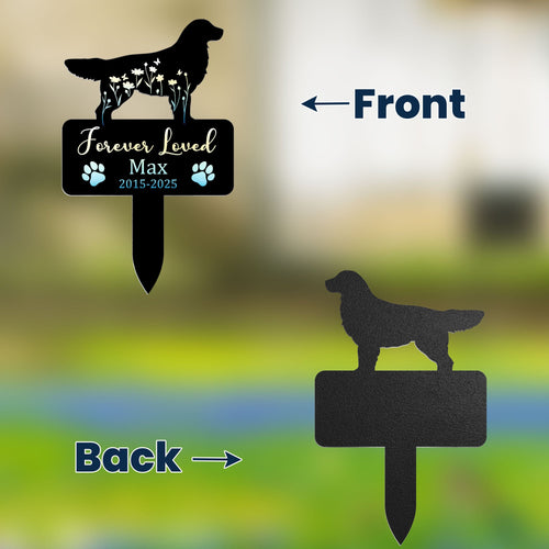 Dog Loss Forever Loved - Personalized Metal Garden Stake