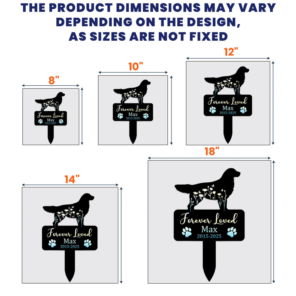 Dog Loss Forever Loved - Personalized Metal Garden Stake