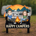 Happy Campers Welcome To Our Campsite - Personalized Metal Garden Stake