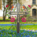 Memorial Metal Cross Stake Grave Marker Remembrance Gift - Personalized Garden Stake