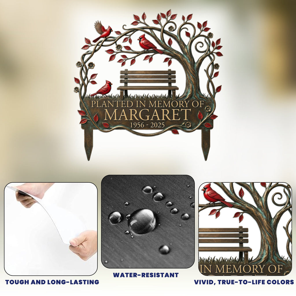 Memorial Stake Cardinal Remembrance Gift - Personalized Garden Stake